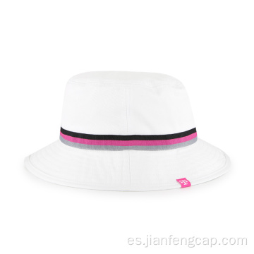 gorra de pescador blanca tejida de sarga de algodón con corte de sol